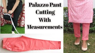 Palazzo Pant Cutting With Body Measurements  For Beginners  English Subtitles  Stitch By Stitch [upl. by Elahcim]