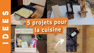 5 IDÉES DE BRICOLAGE EN PALETTES  Pour la cuisine [upl. by Chloris]