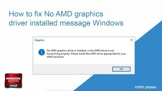 How to fix No AMD graphics driver is installed or the AMD driver is not functioning properly 2020 [upl. by Wivinah858]