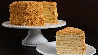 Napoleon Cake Recipe  Russian Torte Napoleon [upl. by Marrilee]