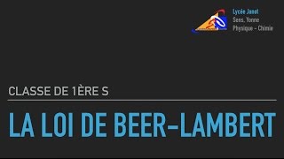 1S  La loi de Beer Lambert [upl. by Nomi30]