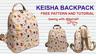 Keisha Backpack Tutorial  DIY Tas Ransel Lucu dan Imut  Bag Making with Miko Craft [upl. by Damali]