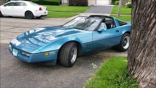 1987 C4 Corvette 43 fluids drain and refill  thermostat [upl. by Nednal]