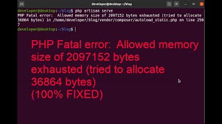 How to fix Laravel php artisan serve  PHP Fatal error Allowed memory size of  exhausted [upl. by Blisse]