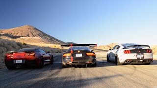 Dodge Viper ACR v Ford Mustang GT350R v Corvette Stingray Z06  Top Gear Magazine [upl. by Kalk]