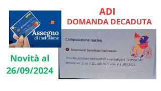 ASSEGNO DI INCLUSIONE DECADUTA Il nucleo familiare non soddisfa i requisiti Aggiornamenti 260924 [upl. by Stannwood]