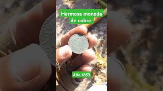 Moneda de cobre 1853 1million subscribe metaldetecting 2024 4k subscribers [upl. by Elset]