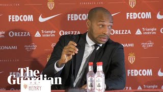 Thierry Henry forgets about translator during first Monaco press conference [upl. by Araas]