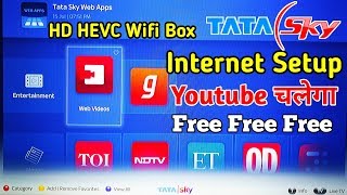 Tata Sky Internet Set Top Box Wifi Setup Tatasky Web App Review How To Connect TataSky To Internet [upl. by Onitnas]