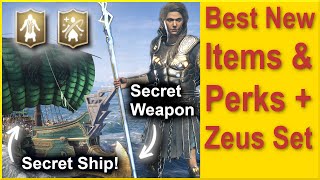 Assassins Creed Odyssey  Best New DLC Items amp Perks  New Zeus Set  All Engravings  All Ostrakas [upl. by Aiz]