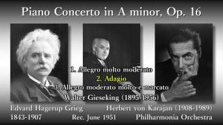 Grieg Piano Concerto Gieseking amp Karajan 1951 グリーグ ピアノ協奏曲 ギーゼキング [upl. by Eatnahc673]