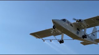 Britten Norman BN 2 Islander Low Pass amp Spraying Demonstration [upl. by Maleen]