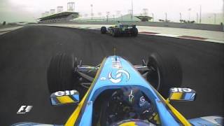 F1 Classic Onboard Bahrain Grand Prix 2004 Alonso v Webber [upl. by Lienet]