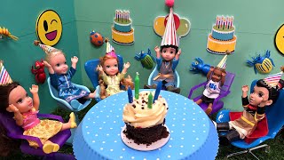 Benjamins Birthday  Elsa amp Anna toddlers  fun  cake  gifts  Barbie dolls [upl. by Trinetta]