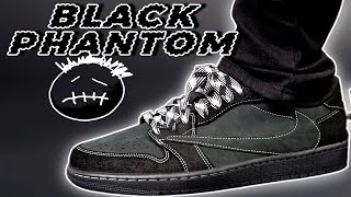 Travis Scott x Air Jordan 1 Low OG SP BLACK PHANTOM Review amp On Foot WITH Lace Swaps [upl. by Yticilef738]