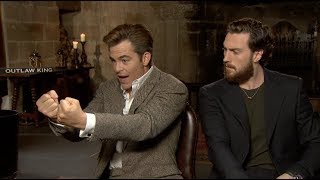 OUTLAW KING interviews  Chris Pine and Aaron TaylorJohnson [upl. by Vivianne]