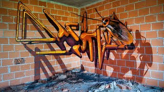 Odeith Anamorphic letters  extra huge cockroach  timelapse [upl. by Ahsyat]