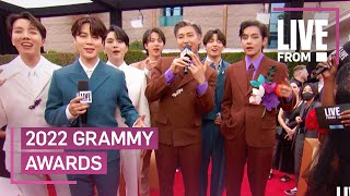 BTS Share Their DREAM Collaboration at Grammys 2022  E Red Carpet amp Award Shows [upl. by Eenttirb595]