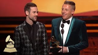 Macklemore amp Ryan Lewis Wins Best New Artist  GRAMMYs [upl. by Osnofedli]