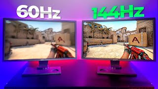 A REAL diferença de 60Hz e 144Hz nos MONITORES Fiz TODOS os testes [upl. by Alan]