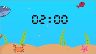 2 minute countdown timer  for kids  under the sea  with music [upl. by Annahsed]