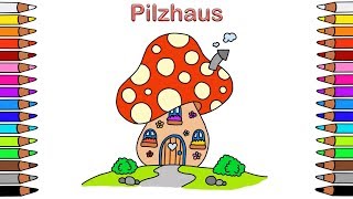 Ausmalbilder für Kinder 🎨 ​Malbuch für Kinder 🍄​ Malen für Kinder 🍄​​ Ausmalbilder 🍄​​ Pilzhaus [upl. by Acnaiv]