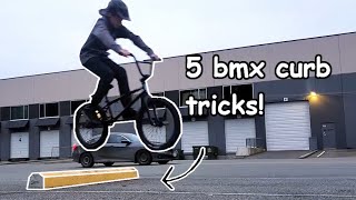 5 Beginner BMX Curb Tricks [upl. by Nolram634]