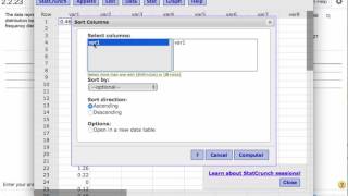 Sorting data in stat crunch [upl. by Aidyl]