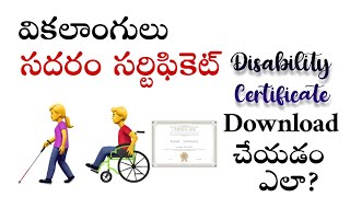 How To Download Sadarem Certificate  Disability Certificate [upl. by Okram]