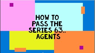 Series 63 Series 66 exam prep The Agents [upl. by Noryt]