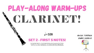 🎵CLARINET easy 5 NOTE WARMUP 2 for the beginner 🎶 [upl. by Hnad]