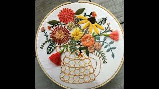 beautiful embroidered designflowers embroiderywork [upl. by Assiram]