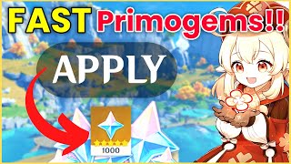 How To Earn 1000 Primogems FAST In 1 CLICK  Genshin Impact [upl. by Ettenad]