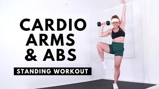 45 MIN Standing Cardio Arms amp Abs Workout with Weights [upl. by Yvonner899]