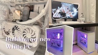 building a new PC 🤍  white aesthetic rtx 3080 NZXT H7 build [upl. by Frayda]