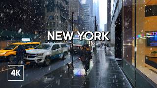 Winter Walk in MANHATTAN Light Snow in New York Walking tour NYC [upl. by Eihs]