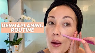 My Dermaplaning At Home Skincare Routine  SKINCARE [upl. by Gibeon337]