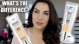 NEW IT COSMETICS Bye Bye Foundation vs CC Cream [upl. by Ahsenek]