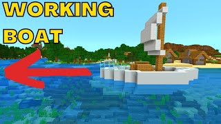 How To Build A Working Boat In Minecraft Bedrock No Mods [upl. by Nosoj]