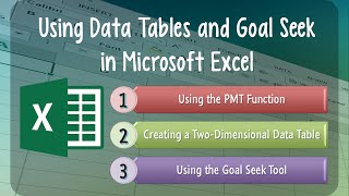 Excel Lesson 04 Using Data Tables and Goal Seek in Microsoft Excel [upl. by Judi]