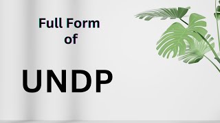 Full form of UNDP [upl. by Sug]