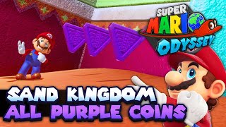 All 100 Purple Coins in Sand Kingdom Guide  Super Mario Odyssey [upl. by Hayotal168]