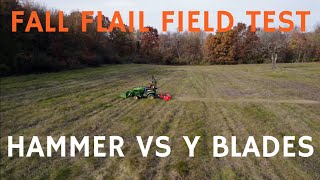 HAMMER BLADES VS Y BLADES HOW DO DIFFERENT BLADES CUT FLAIL MOWER FIELD TEST [upl. by Brook]