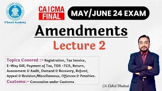 GST 02 CACS CMA Final IDT Amendments  For May 2024 CA Vishal Bhattad Think GST Think Vishal SIR [upl. by Latrena170]