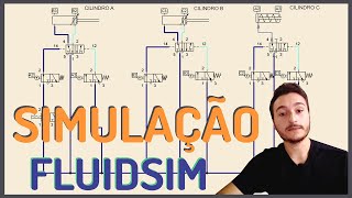 SIMULAÇÃO PNEUMÁTICA no FLUIDSIM  ABCABC [upl. by Eiuol]