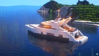 Minecraft How To Build a Modern Yacht in Minecraft Minecraft Modern Yacht Tutorial [upl. by Colson]