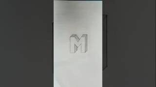 How to draw 3D letter M  3D art  drawing with pencil  pencil sketch 3ddrawing [upl. by Eslek]