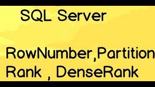 SQL Server interview question  Explain RowNumberPartitionRank and DenseRank [upl. by Repsac522]