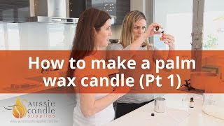 How to make a palm pillar wax candle at home  Part 1 [upl. by Kensell]