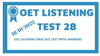 New Updated OET Listening Test With Answers 2023Test 28 [upl. by Kaia]